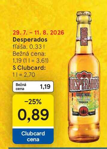 Desperados fľaša, 0,33l
