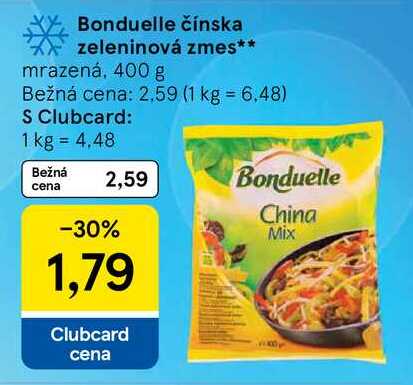Bonduelle čínska zeleninová zmes mrazená, 400 g 