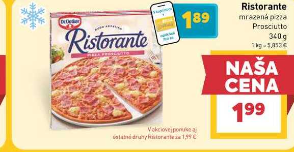 Or. Oetker Ristorante pizza Prosciutto 340 g