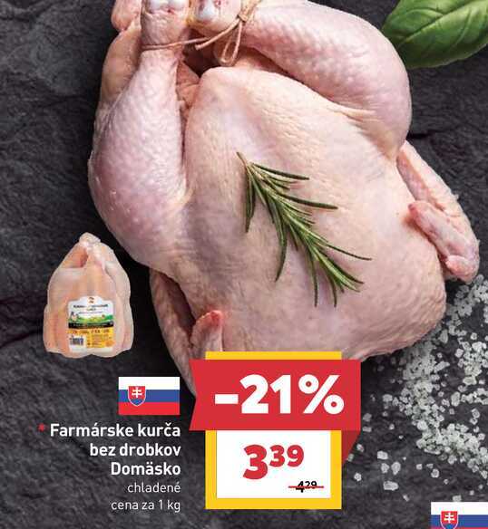 Farmárske kurča bez drobkov Domäsko chladené cena za 1 kg