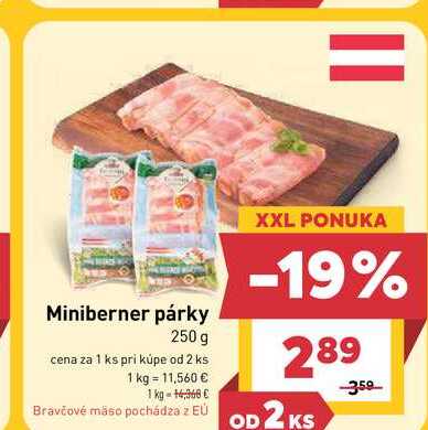 Miniberner párky 250 g