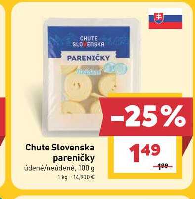 Chute Slovenska pareničky údené/neúdené, 100 g 