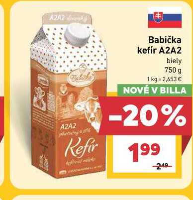 Babička kefír A2A2 biely 750 g 