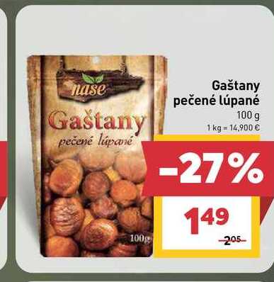 Gaštany pečené lúpané 100g