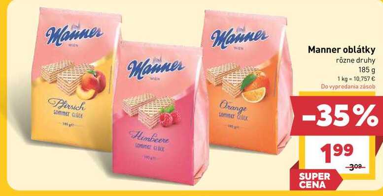 Manner oblátky rôzne druhy 185 g