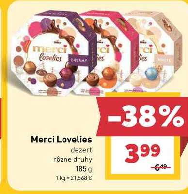 Merci Lovelies dezert rôzne druhy 185 g