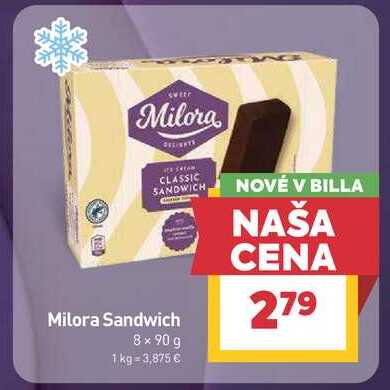 Milora Sandwich 8 × 90 g 