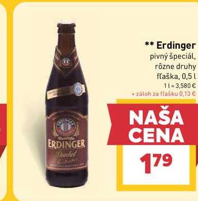 Erdinger pivný špeciál, rôzne druhy fľaška, 0,5 L