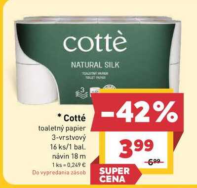 Cotté toaletný papier 3-vrstvový 16 ks/1 bal. 