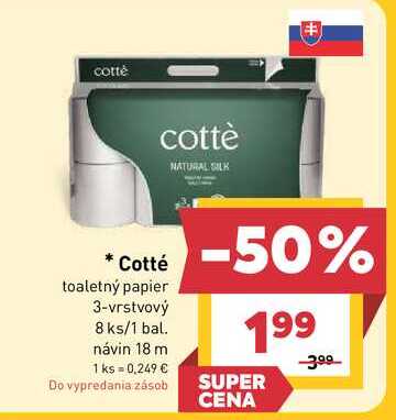 Cotté toaletný papier 3-vrstvový 8 ks/1 bal. 