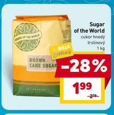Sugar of the World cukor hnedý trstinový 1 kg  v akcii