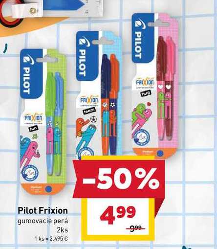 Pilot Frixion gumovacie perá 2ks