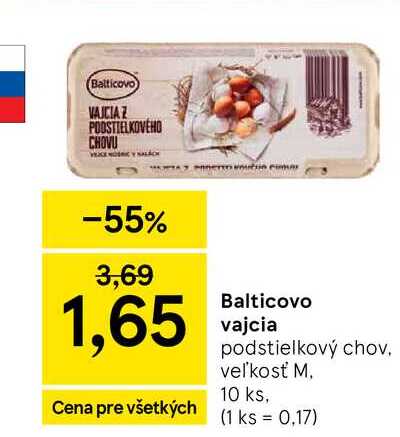 Balticovo vajcia podstielkový chov veľkosť M 10 ks