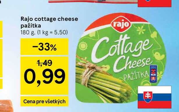 Rajo cottage cheese pažítka 180 g