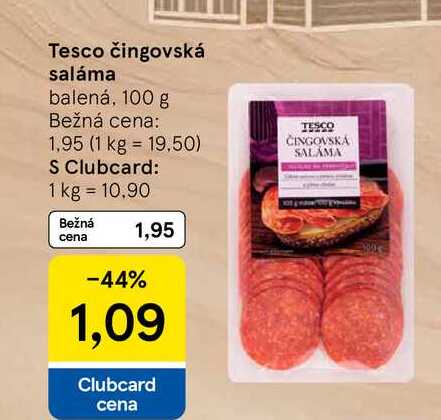 Tesco čingovská saláma balená, 100 g