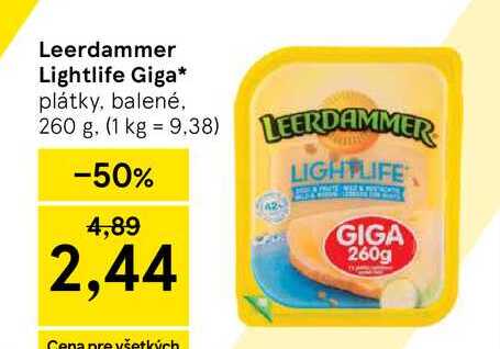 Leerdammer Lightlife Giga plátky, balené, 260 g