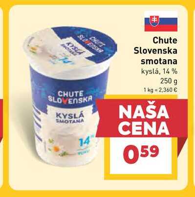 Chute Slovenska smotana kyslá, 14% 250 g  v akcii