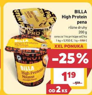 BILLA High Protein pena rôzne druhy 200 g