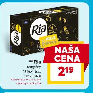 Ria tampóny 16 ks/1 bal. 