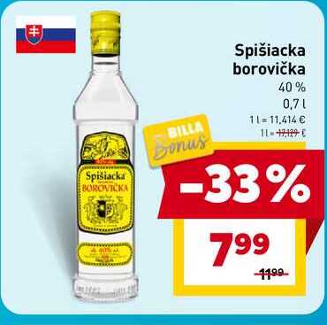 Spišiacka borovička 40% 0,7l