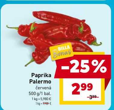 Paprika Palermo červená 500 g/1 bal.