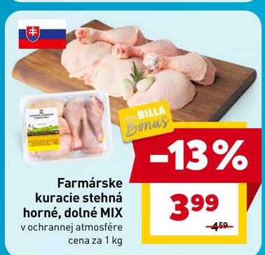 Farmárske kuracie stehná horné, dolné MIX vochrannej atmosfére cena za 1 kg 