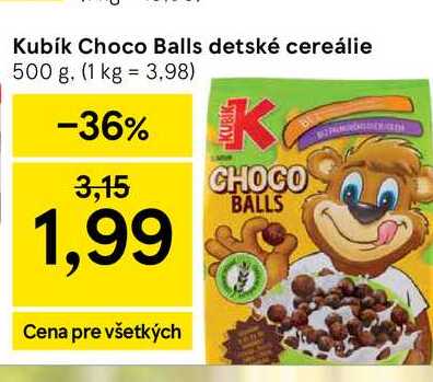 Kubík Choco Balls detské cereálie 500 g