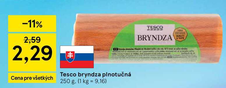 Tesco bryndza plnotučná 250 g