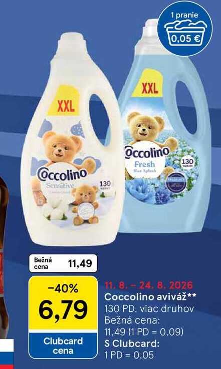 Coccolino aviváž 130 PD, viac druhov
