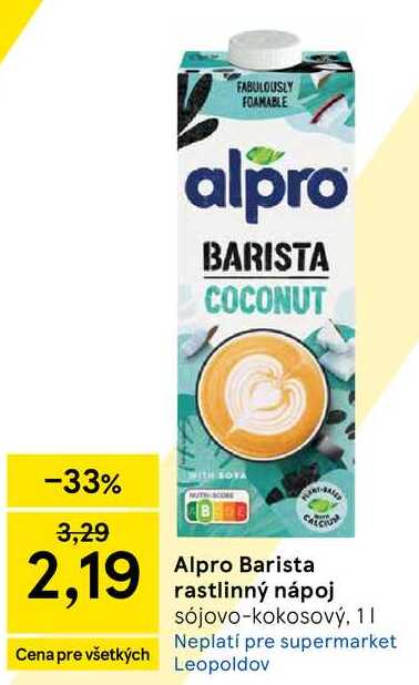 Alpro Barista rastlinný nápoj sójovo-kokosový, 1l