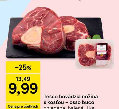 Tesco hovädzia nožina s kosťou - osso buco 1kg 