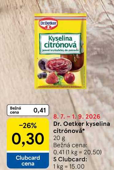 Dr. Oetker kyselina citrónová 20 g