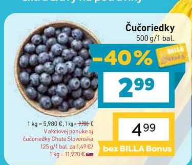 Čučoriedky 500 g