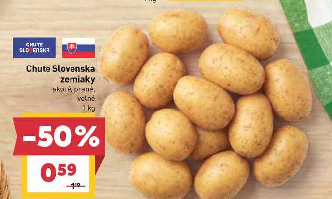 Chute Slovenska zemiaky skoré, prané, voľné 1 kg