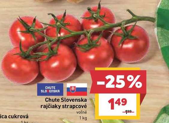 Chute Slovenska rajčiaky strapcové voľné 1 kg