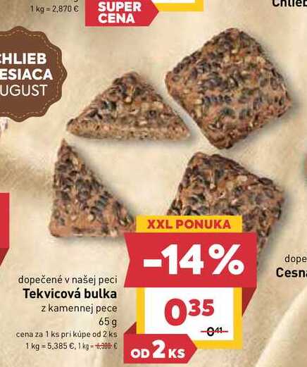 Tekvicová bulka z kamennej pece 65g 