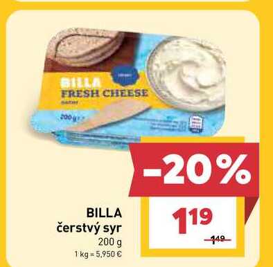 BILLA čerstvý syr 200 g