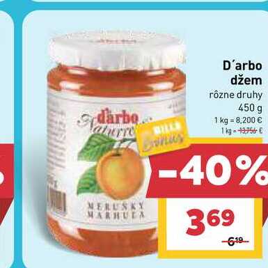 D'arbo džem rôzne druhy 450 g