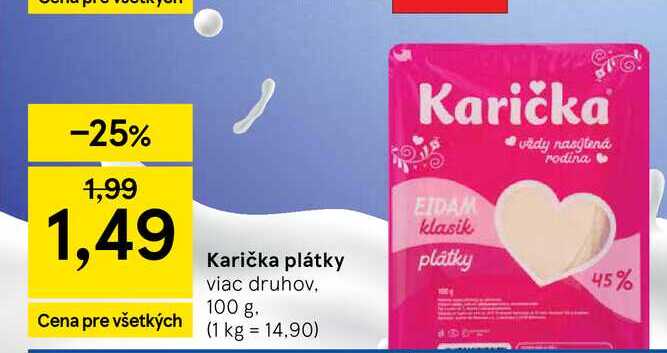 Karička plátky plátky viac druhov 45% 100 g