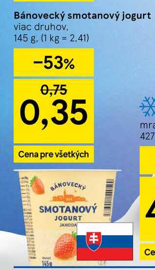 Bánovecký smotanový jogurt viac druhov, 145 g