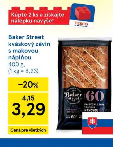 Baker Street kváskový závin s makovou náplňou 400 g