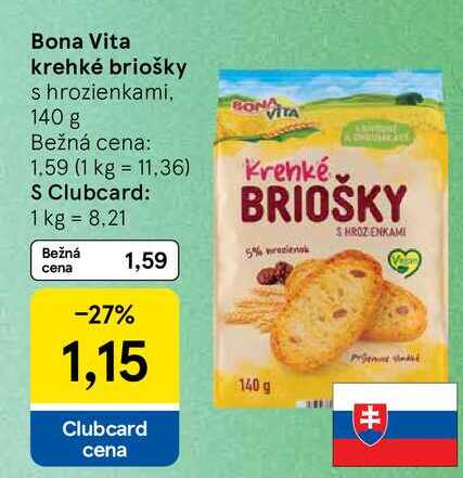Bona Vita krehké briošky s hrozienkami, 140 g