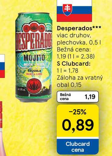 Desperados plechovka, 0,5l