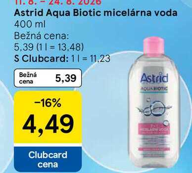 Astrid Aqua Biotic micelárna voda 400 ml