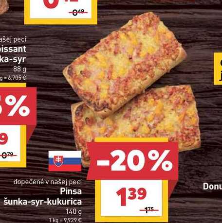 Pinsa šunka-syr-kukurica 140 g