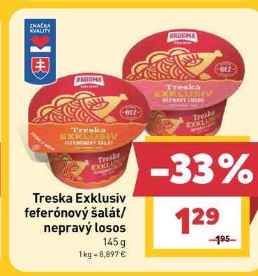 Treska Exklusiv feferónový šalát/ nepravý losos 145 g