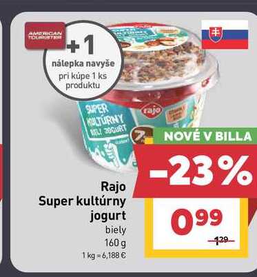 Rajo Super kultúrny jogurt biely 160 g