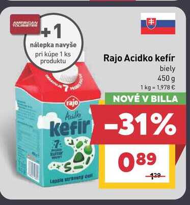 Rajo Acidko kefír biely 450 g