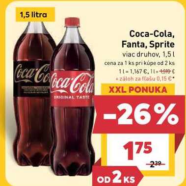 Coca-Cola, 1,5l v akcii