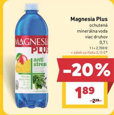 Magnesia Plus ochutená minerálna voda viac druhov 0,7l